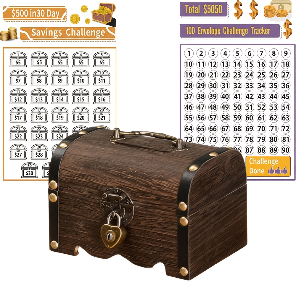 Wooden Treasure Box Decorative Jewelry Storage Box